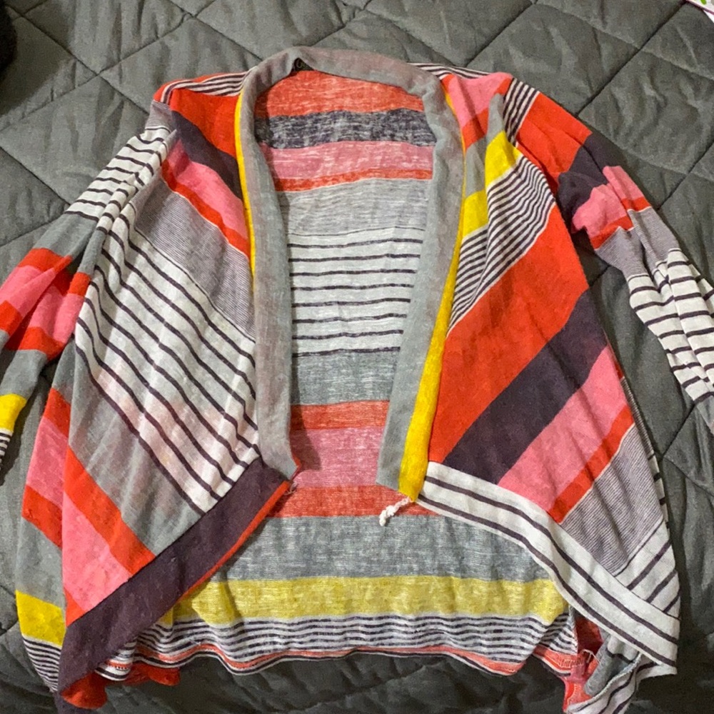 Sheer striped cardigan